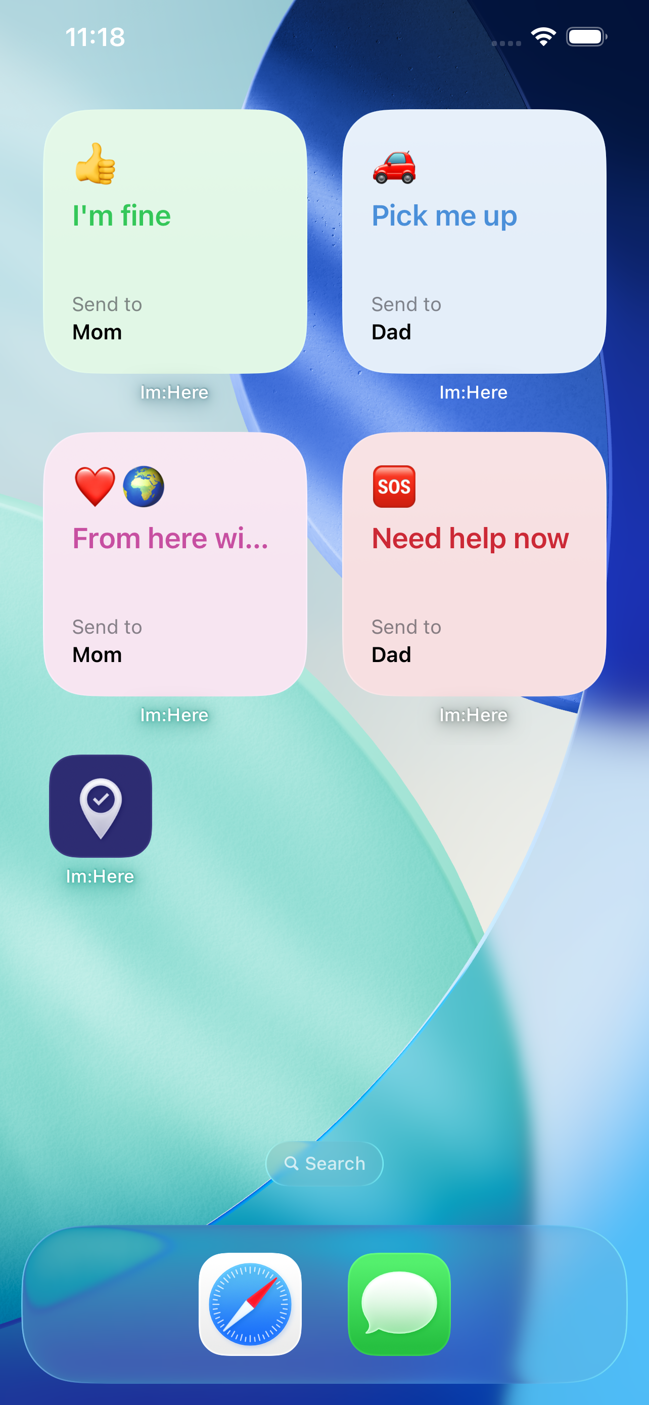 Im:Here message preview